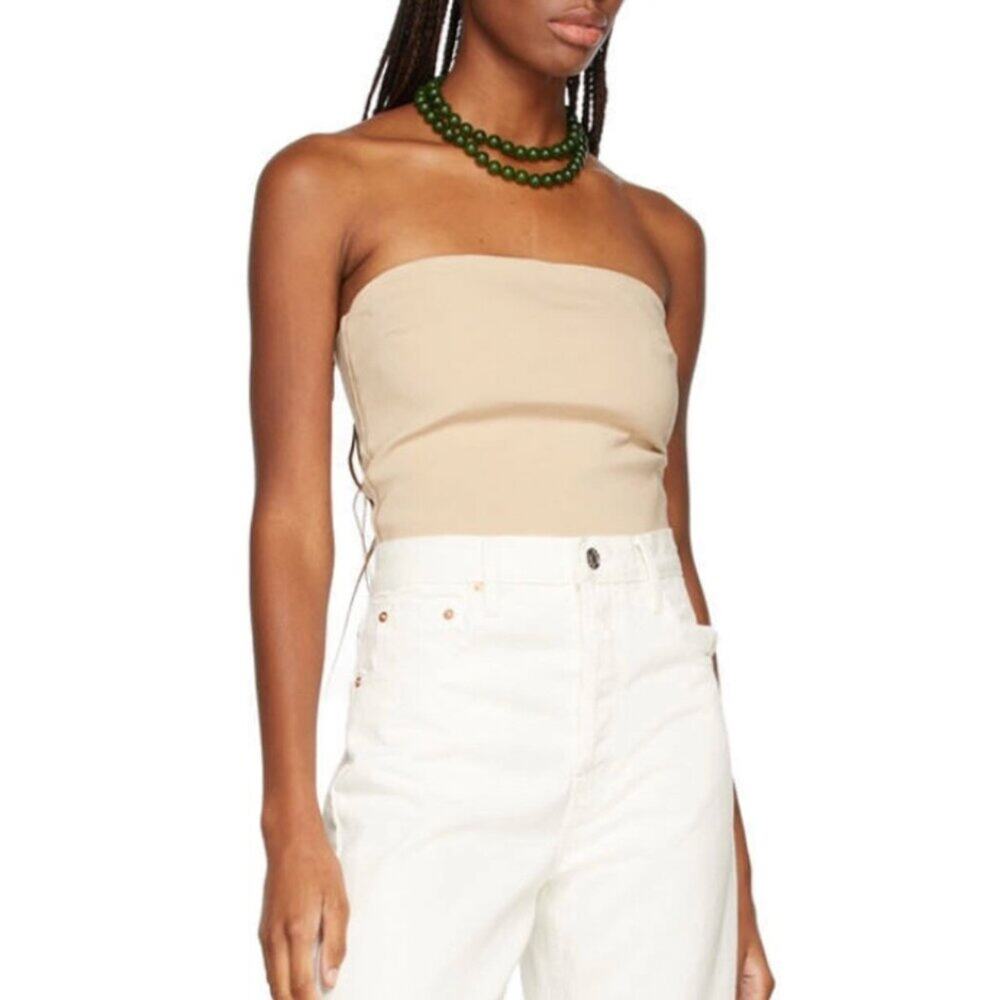 Esse Studios Beige Strapless Top